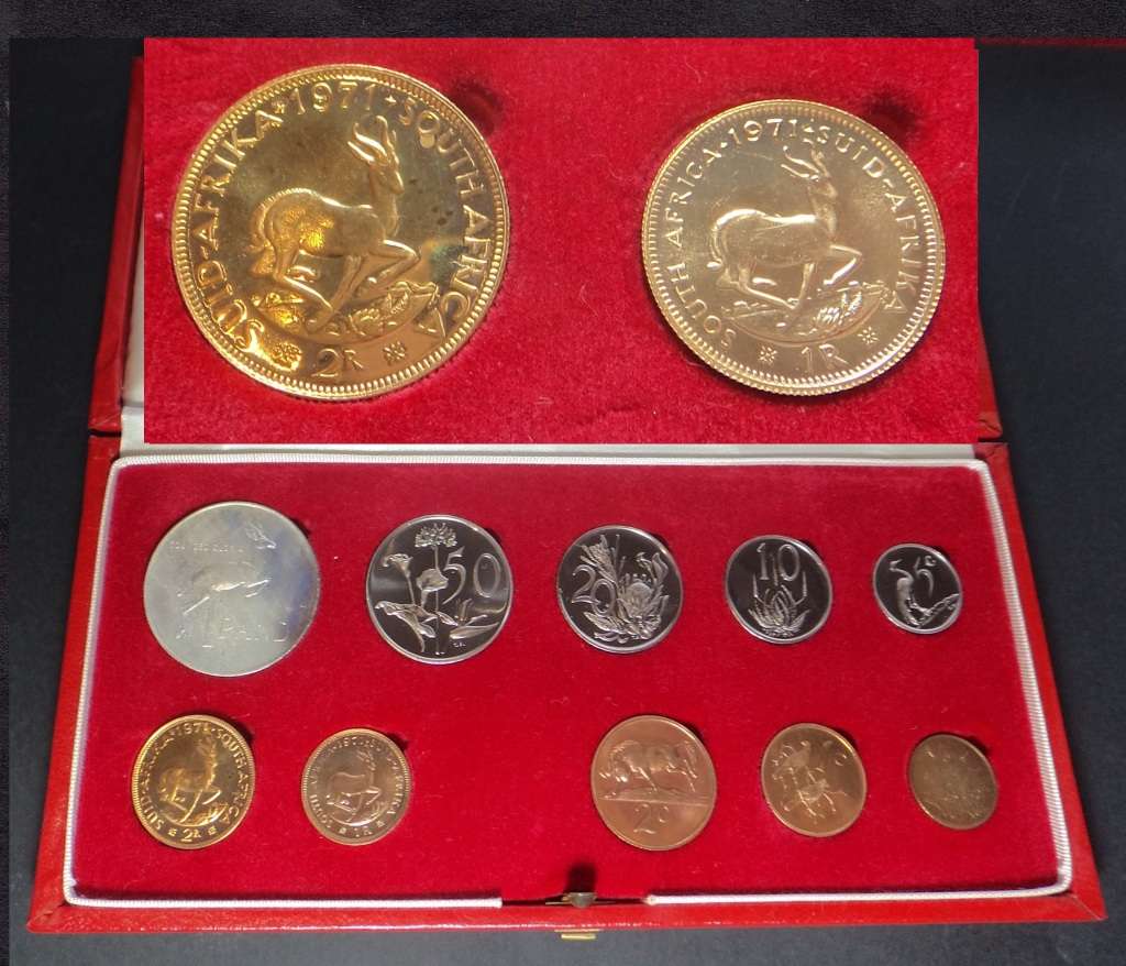 Rep. of South Africa: Long Proof Set with GOLD R1 & R2 of 1971