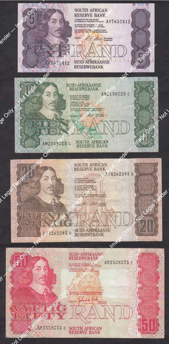 Republic of South Africa: Later Jan van Riebeeck Banknote Set