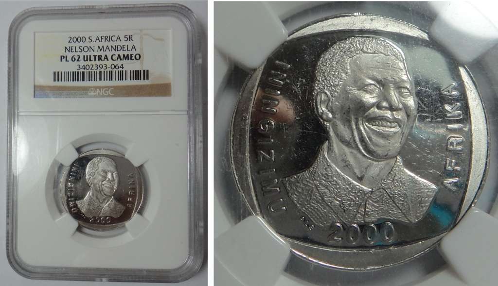 Rep. of South Africa: Mandela R5 of 2000 (NGC PF 62 Ultra Cameo)
