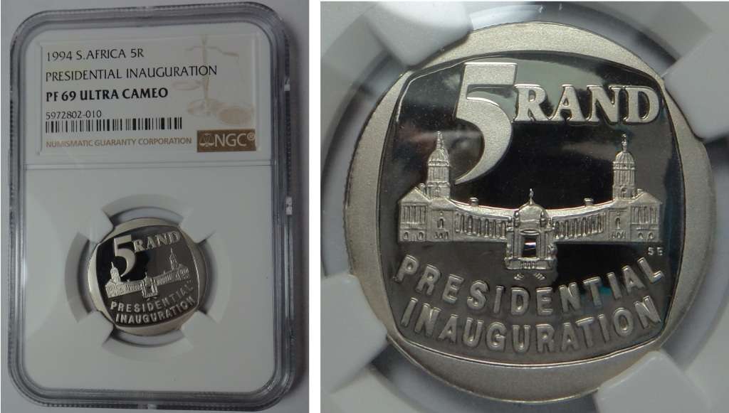 Rep. of South Africa: Inauguration R5 of 1994 (NGC PF 69 Ultra Cameo)
