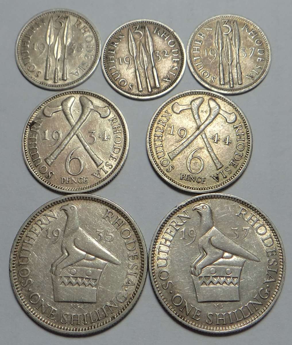 Rhodesia: Collection of Silver Coins of King George V & VI