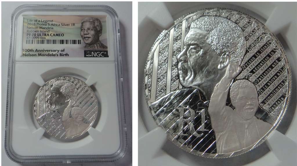 RSA Silver R1 of 2018 (Mandela) NGC PF 70 Ultra Cameo