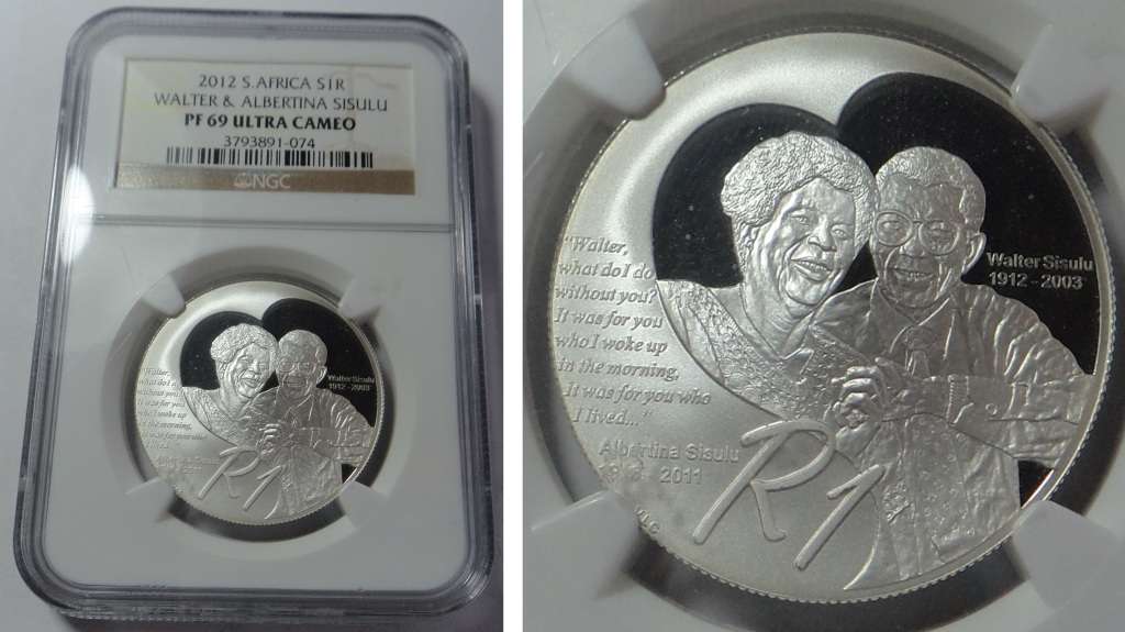 RSA Silver R1 of 2012 (Sisulus) NGC PF 69 Ultra Cameo