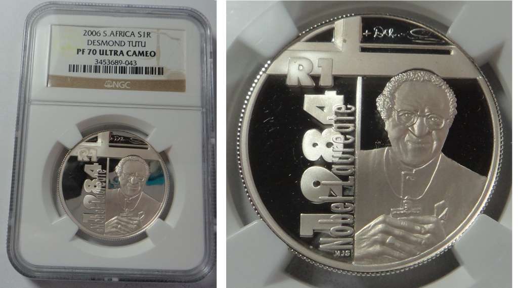 RSA Silver R1 of 2006 (Tutu) NGC PF 70 Ultra Cameo