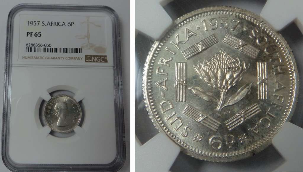 Union of South Africa: Sixpence 1957, NGC PF 65