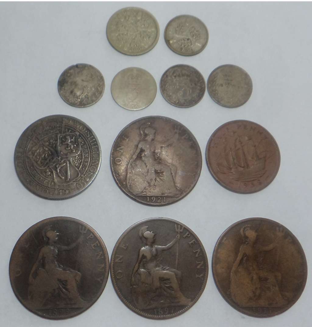 Great Britain: Collection of Copper & Silver Coins from 1877 to 1938