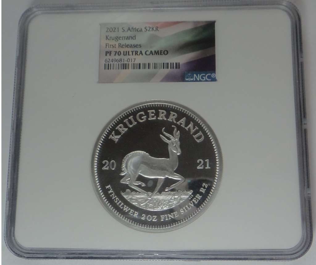 Silver (Two Ounces) Krugerrand 2021 1st Releases PF 70 UC