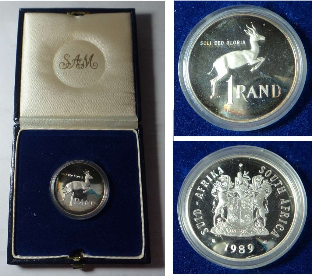 Republic of South Africa: Proof Silver R1 of 1989