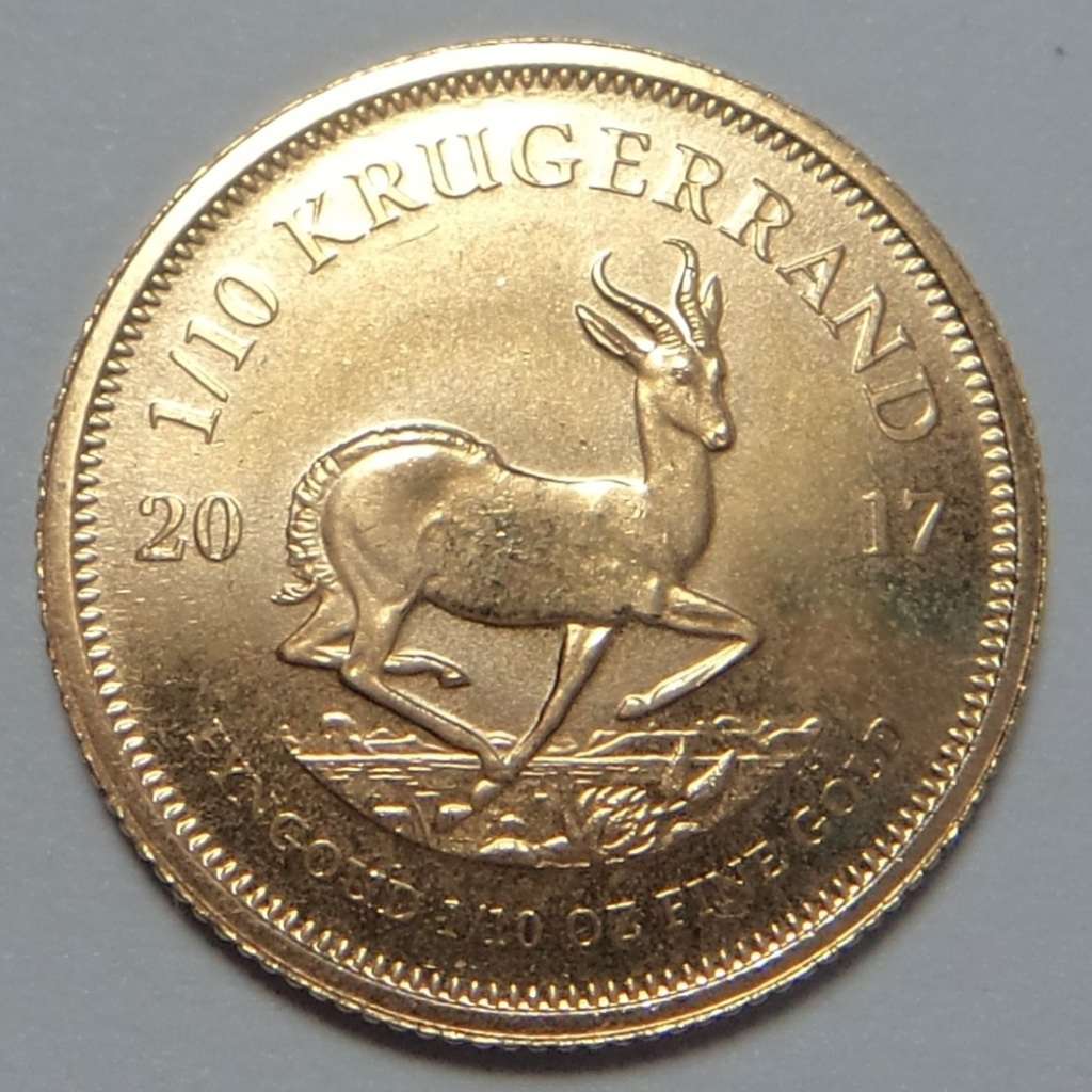 Gold 1/10th Krugerrand of 2017 (Coin 1 of 2)