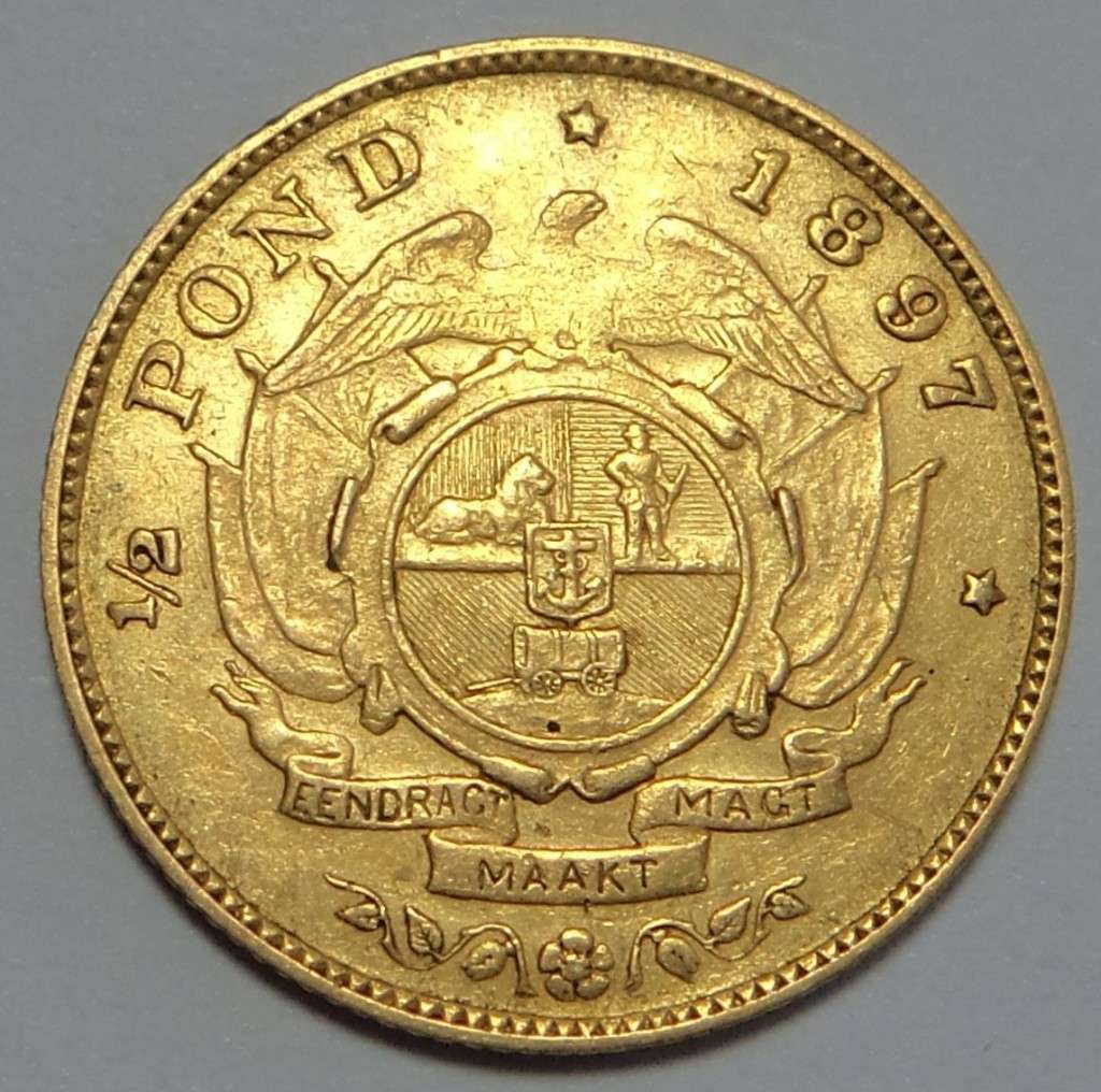 Paul Kruger Gold Half Pond of 1897 (Coin 1 of 2)