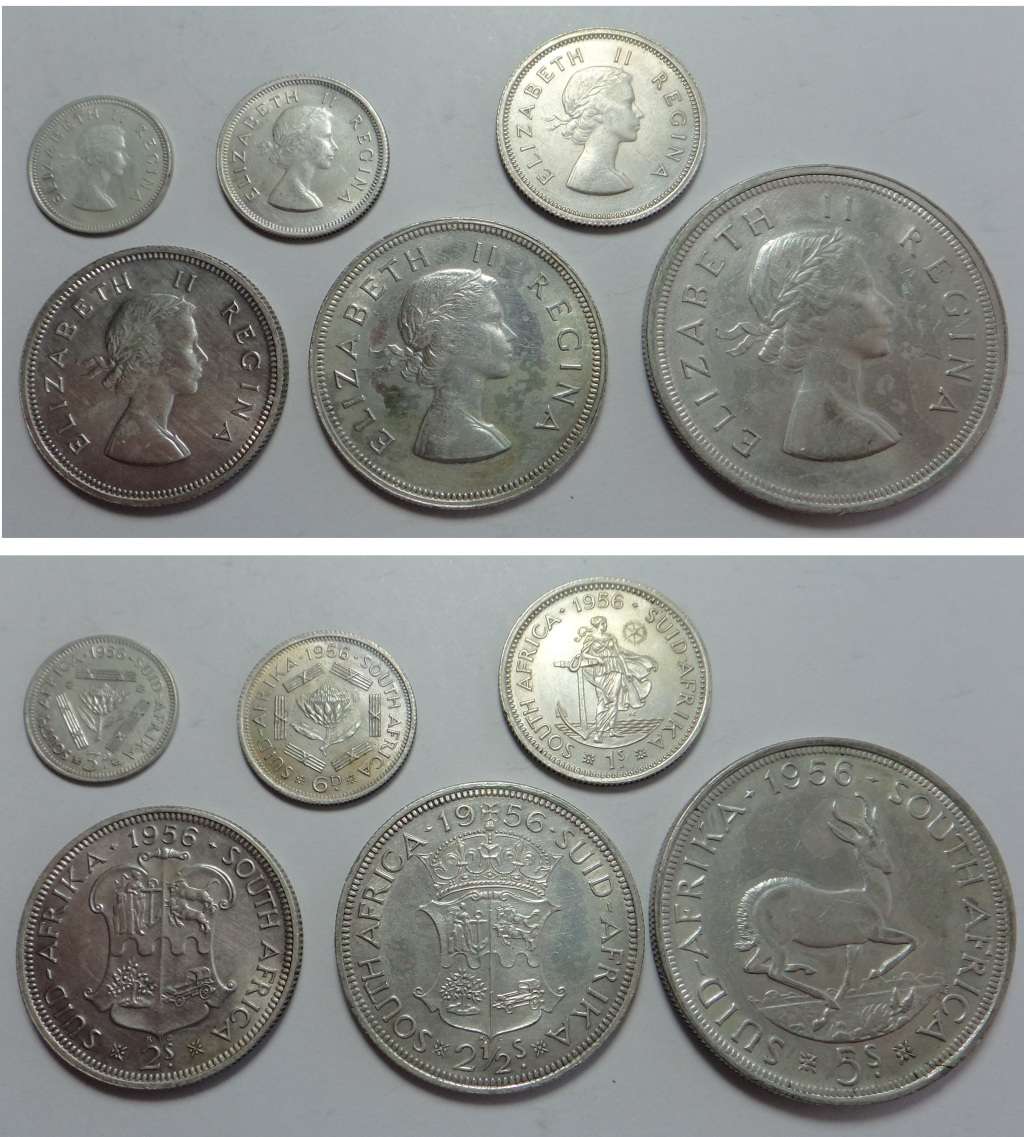Union of South Africa: Complete Silver Coin Set of 1956