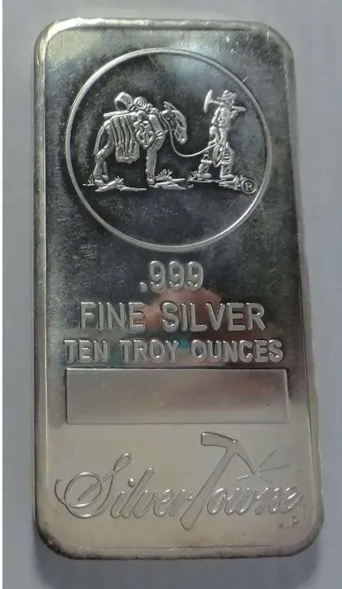 10 Troy Ounce SilverTowne Trademark Silver Bar (2 available)