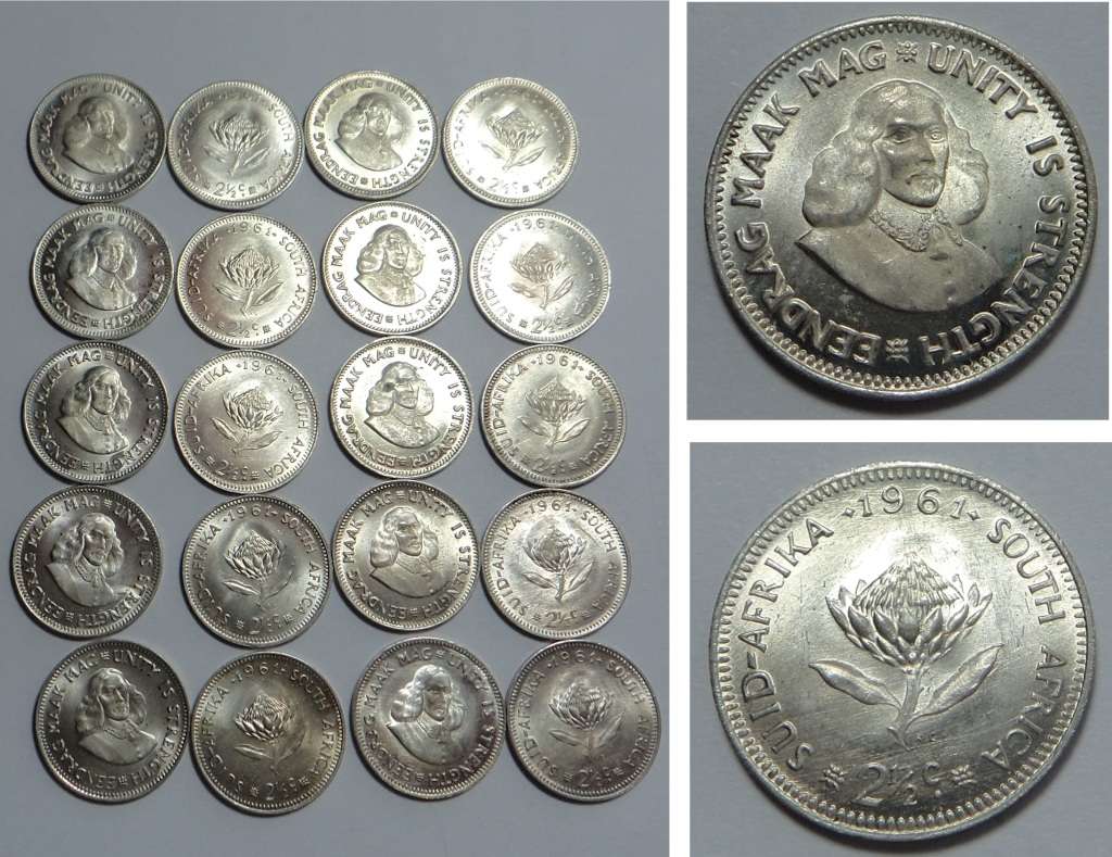 Twenty Uncirculated 1961 Silver Tickeys (5 collections available)