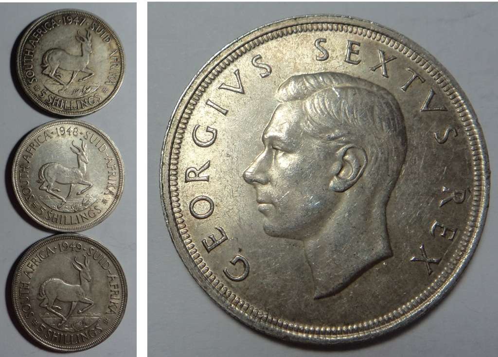 Union of South Africa: Silver Crowns of 1947, 1948 & 1949 (10 sets available)