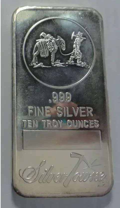 10 Troy Ounces Silver Towne Trademark Silver Bar (3 available)
