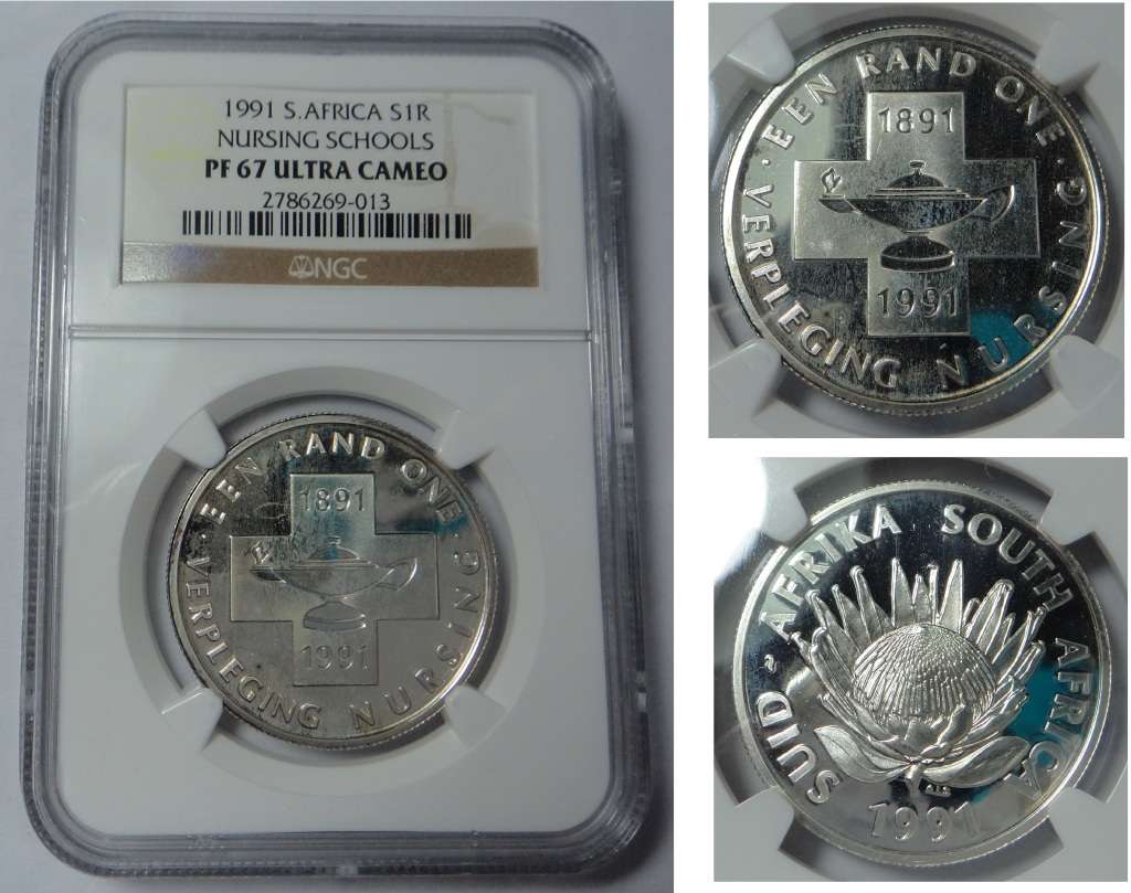 Silver R1 Protea 1991 (Nursing) NGC PF67 Ultra Cameo