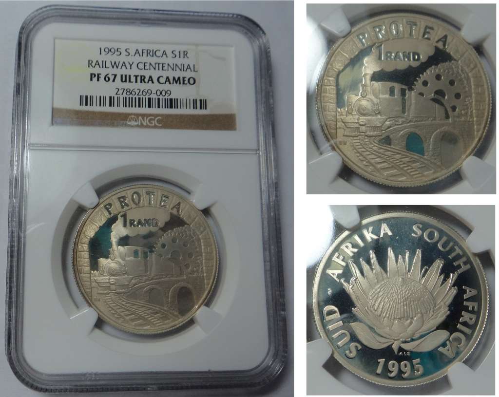 Silver R1 Protea 1995 (Railways) NGC PF67 Ultra Cameo