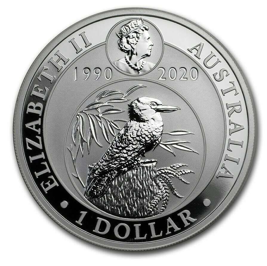Australian Kookaburra: Silver 1 OZ 1 Dollar 2020 (2 available)