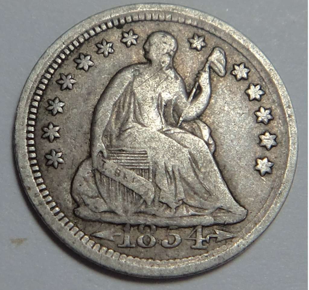 The Americas - USA Seated Liberty Half Dime 1854 was sold for 334.00 on ...