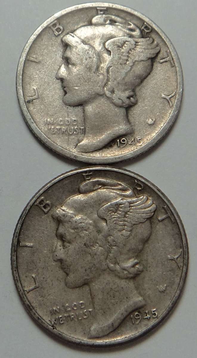 USA Mercury Dime 1945 (S & P)