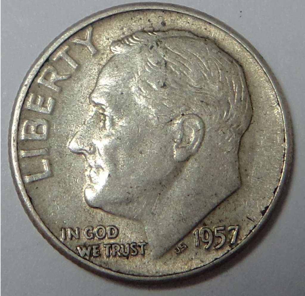 USA Roosevelt Dime 1957 (P)