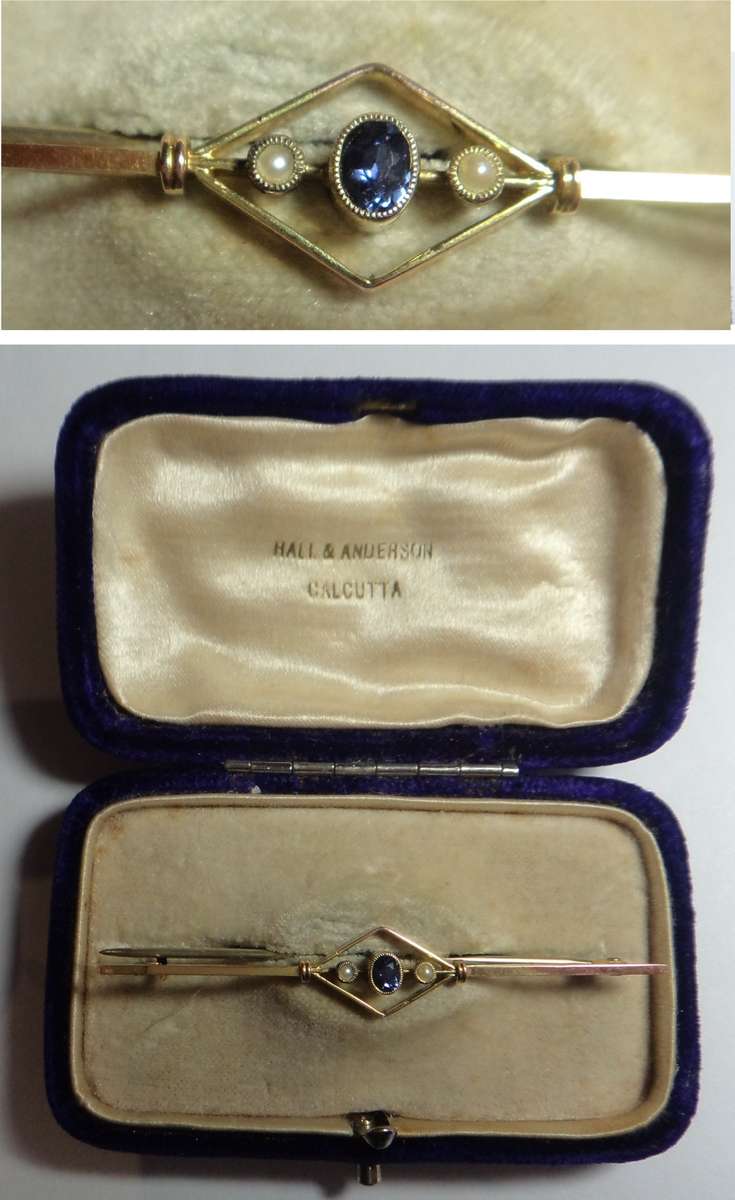 9ct Gold Antique Brooch with Amethyst & Seed Pearls