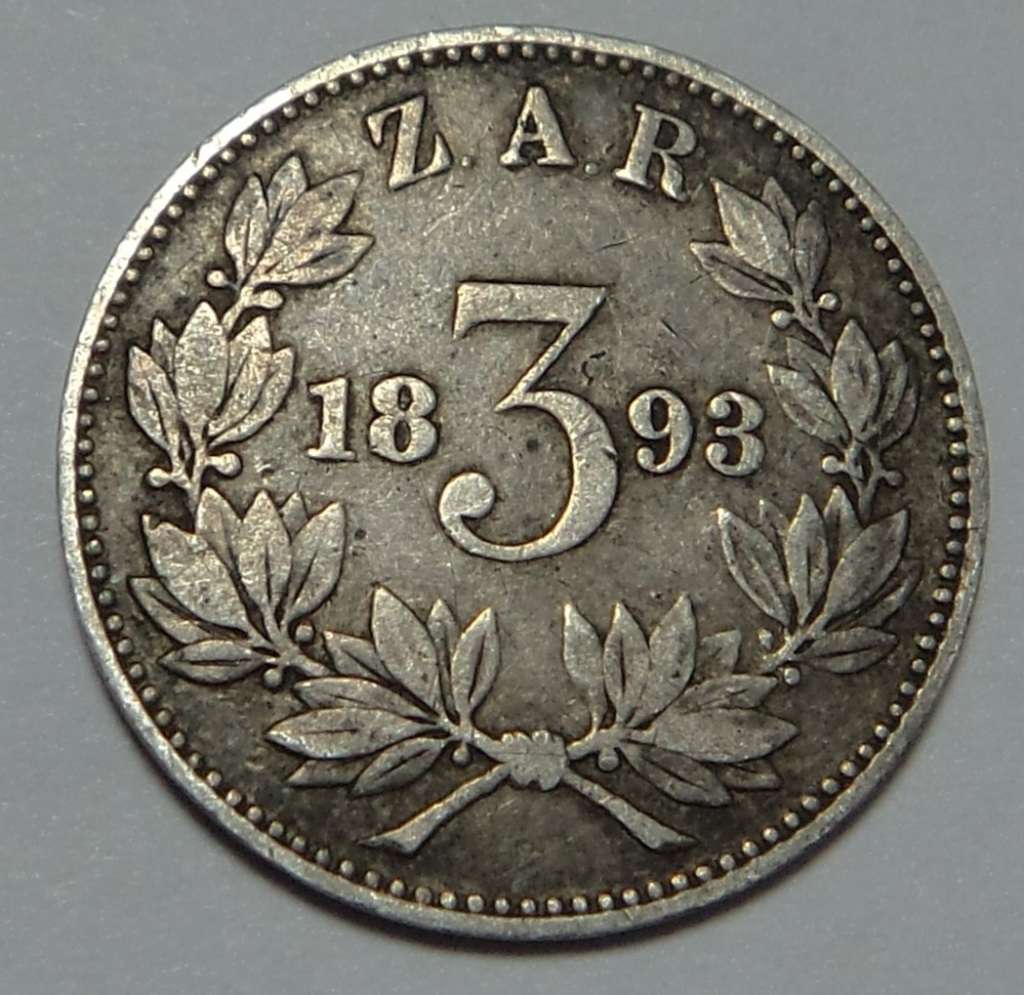 Paul Kruger ZAR Tickey of 1893