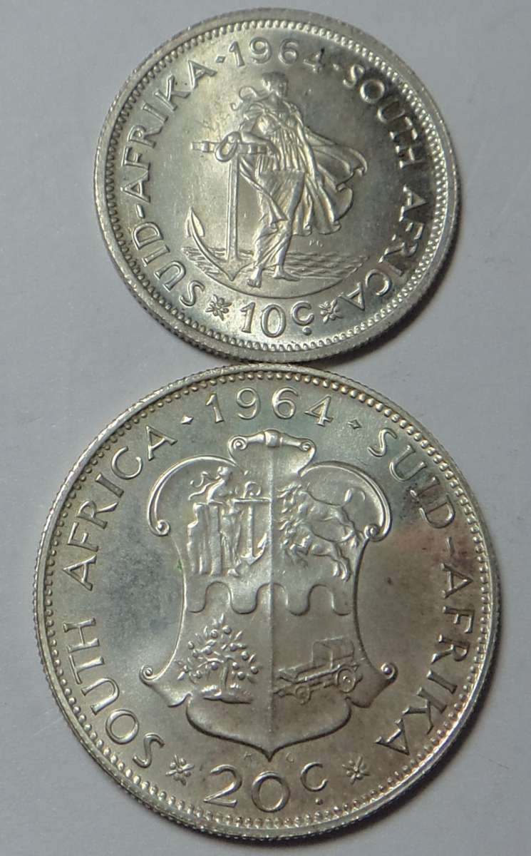 RSA: High Grade Silver 10c & 20c Set of 1964