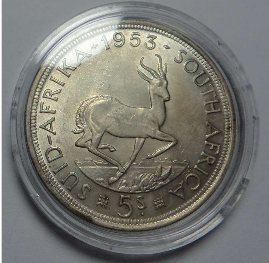 Union of SA: Silver Crown (5/-) of 1953 (Better Grade)