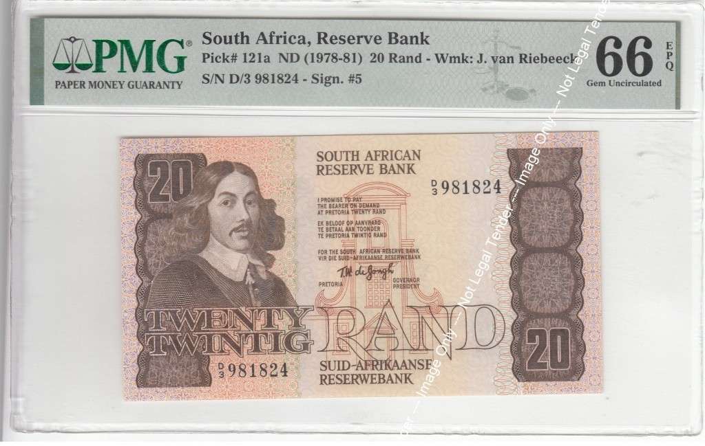 Republic of SA: R20 1978-81: PMG 66 Gem UNC