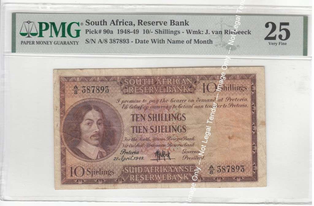 Union of SA: Ten Shillings 21 April 1948: PMG 25 Very Fine