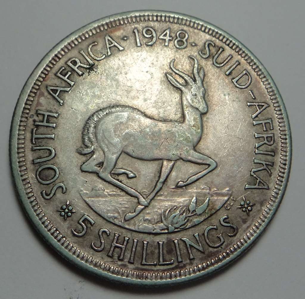Union of S.A. Silver Crown (5/-) of 1948 (11 available)