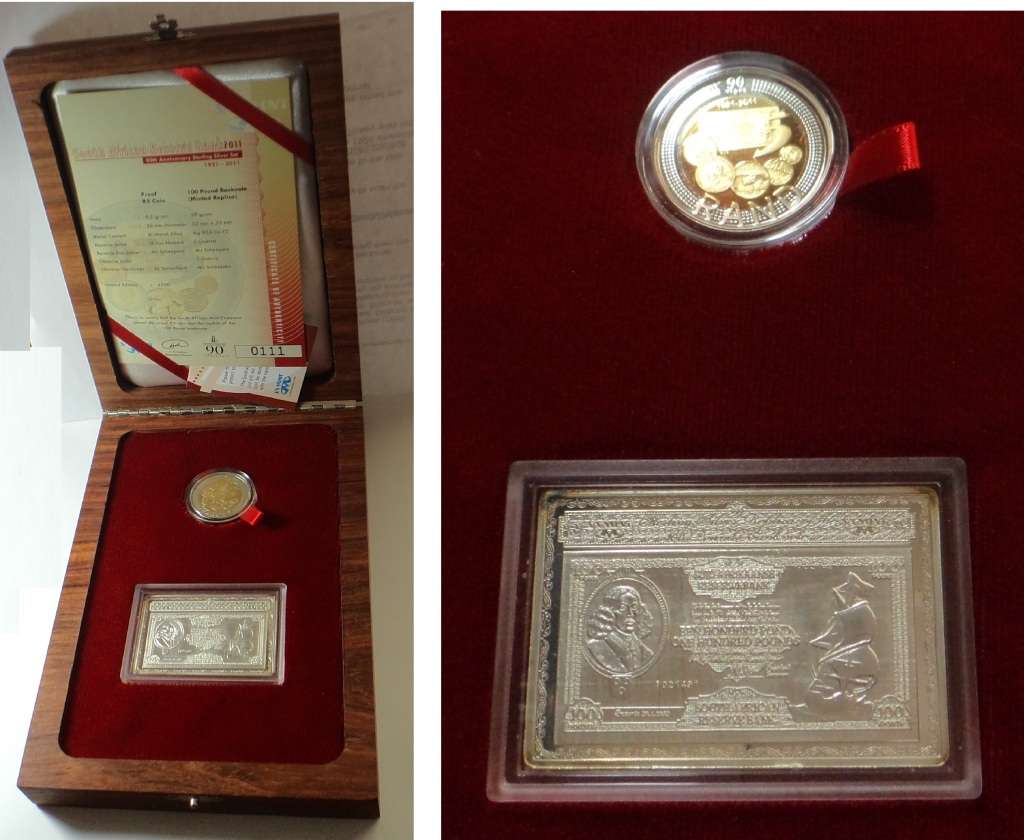 South African Reserve Bank 90th Anniversary Sterling Silver Set 2011