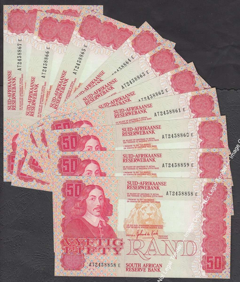 GPC de Kock - Fifty Rand 1984: Ten Consecutive Serial Numbers was sold ...