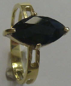 Midnight Blue Sapphire 18ct Gold Ring (Value R5000)