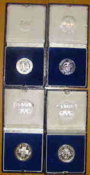 Four PROOF Silver Rands (JHB 1986, YOD 1986,  GT 1988 and Coinage 1992)