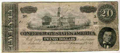 Confederate States of America, Richmond, Virginia Twenty Dollars 1864