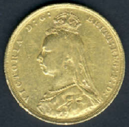 Queen Victoria GOLD Full Sovereign: 1889