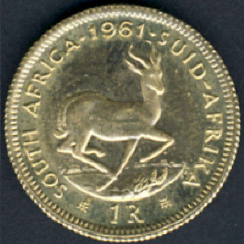 Jan van Riebeeck: GOLD One Rand: 1961