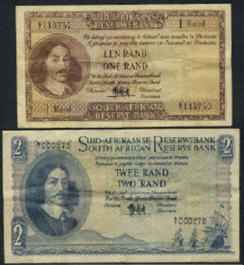 MH de Kock One and Two Rands (Low serial number?)