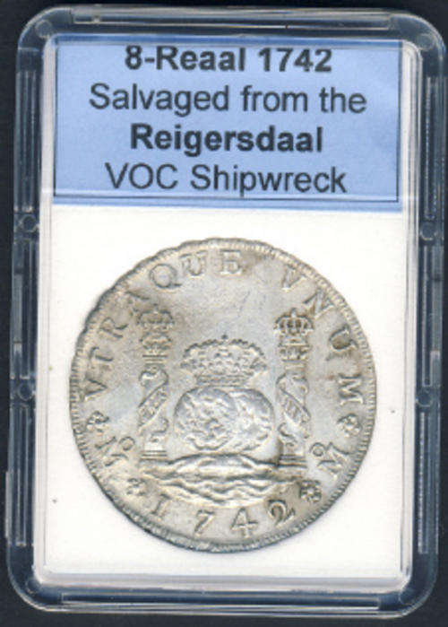 SHIPWRECK PIECE-OF-EIGHT : Reigersdaal VOC East Indiaman sunk 1747