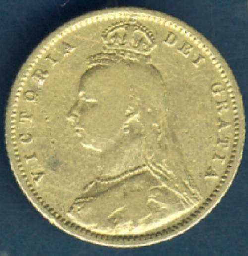 Queen Victoria GOLD HALF-SOVEREIGN dated 1892