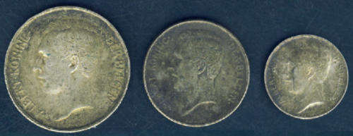 SILVER TYPE SET: King Albert of Belgium (1911-1914)