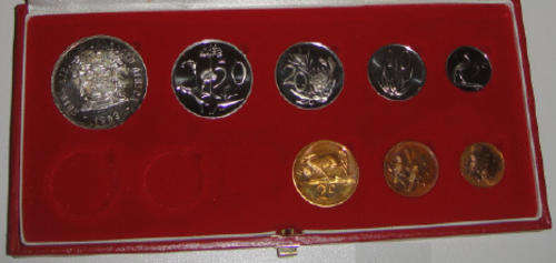 1983 SA Proof Set (Red SAM box without gold)