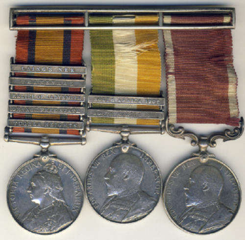 ANGLO-BOER WAR Medals : Group to 3665 E.H. Watts (Dorset Regiment)