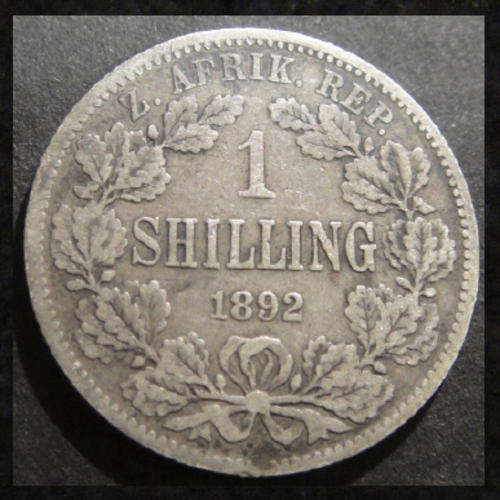 PAUL KRUGER Z.A.R. One Shilling of 1892 (Silver 1 /-)
