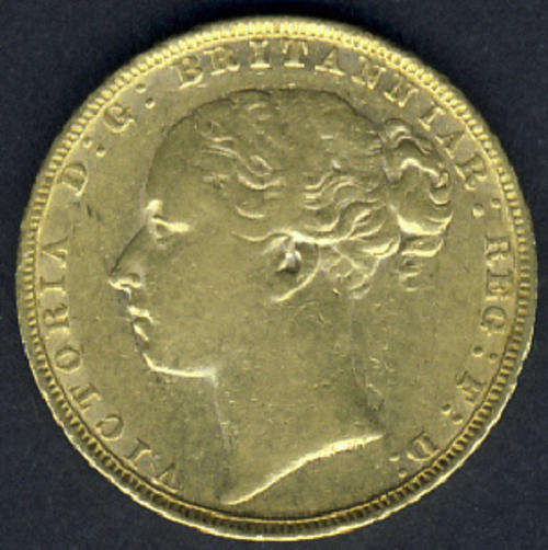 Full GOLD SOVEREIGN dated 1880 of Queen Victoria (22-carat GOLD)