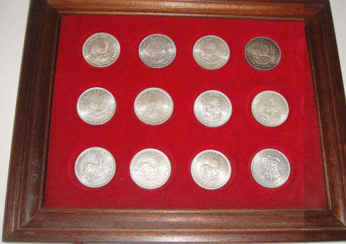 UNION of SOUTH AFRICA: Silver CROWN Collection (1947 to 1960) Twelve Crowns
