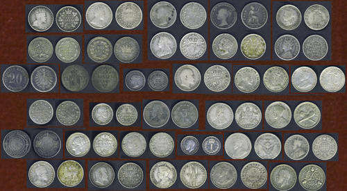 100-years of world SILVER Tickeys and Tickey-sized SILVER coins (over 30 silver coins!)