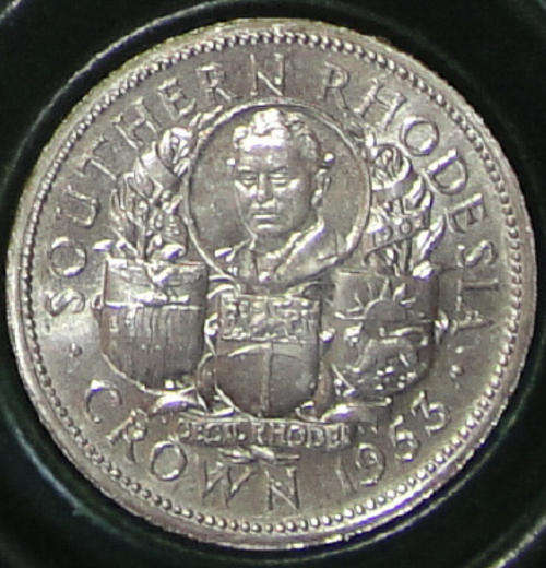 SILVER CROWN of Southern Rhodesia (Rhodes centenary 1953) ...